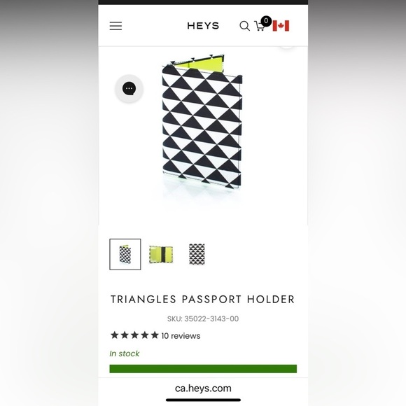 Heys Other - NWT Heys Black and White Triangles Passport Holder